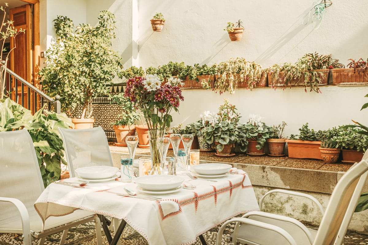 Traditional Spanish food at a traditional patio