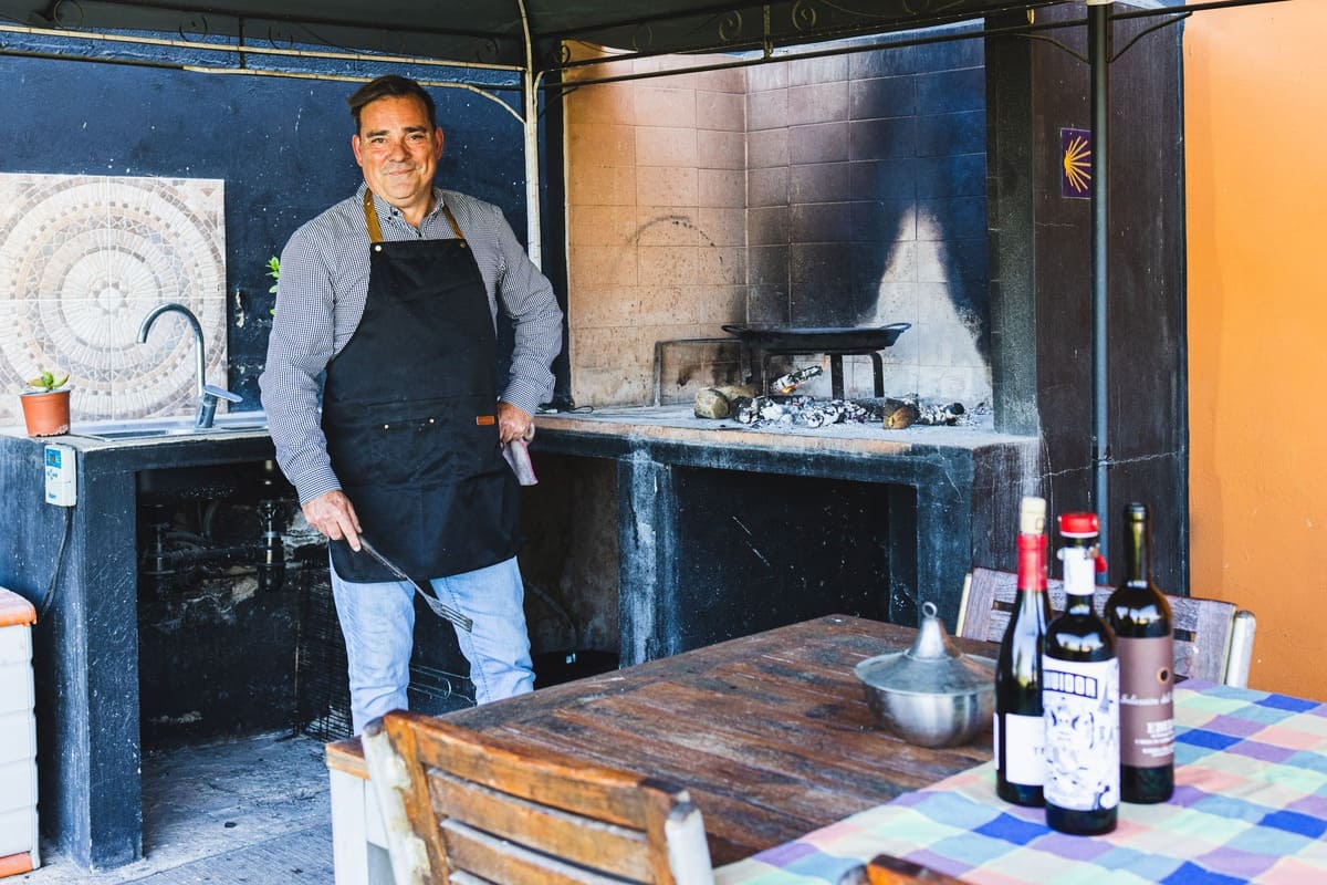 osé Luis will cook your favourite paella on a fire wood