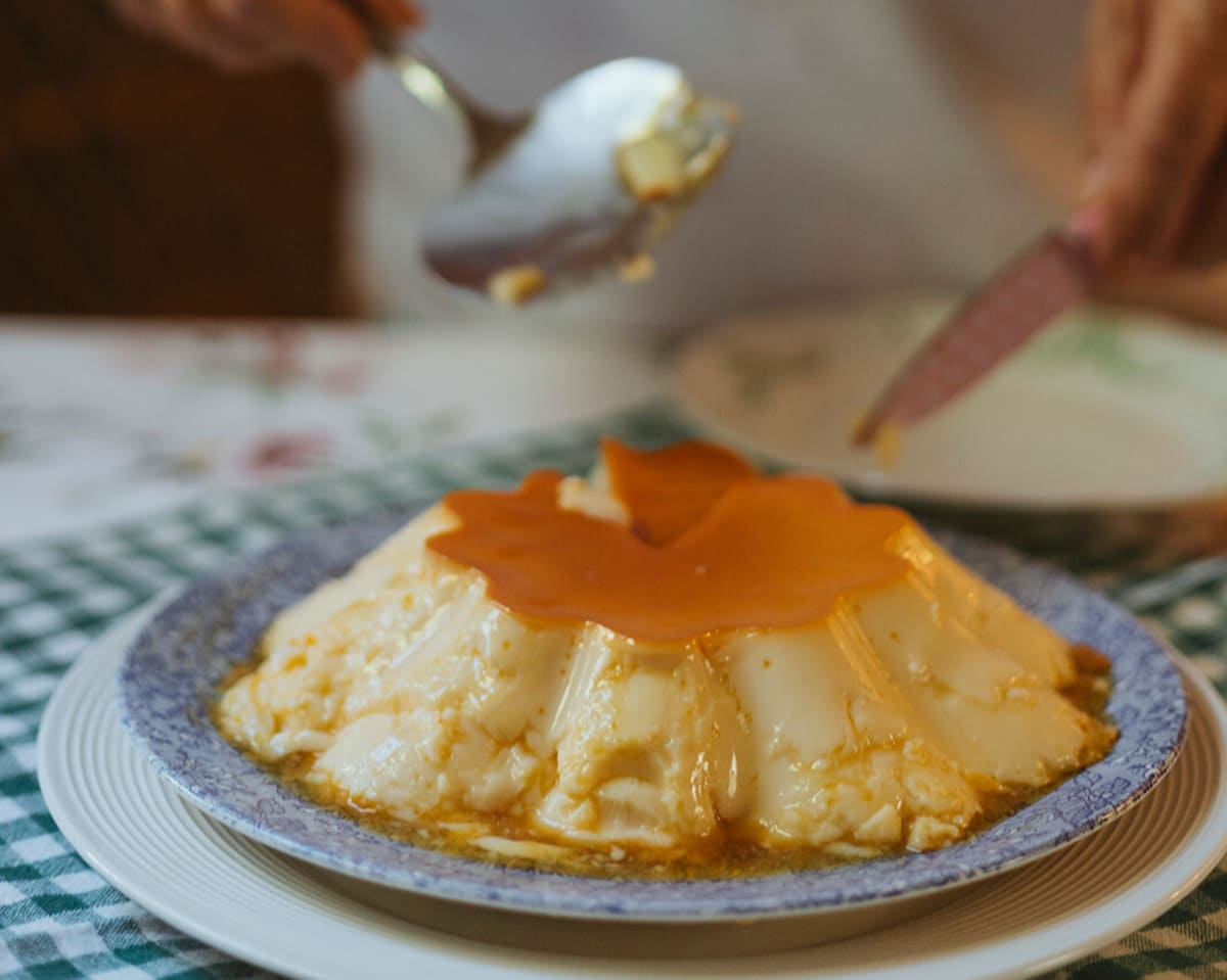 Mari Pepa's flan, a very typical Spanish dessert