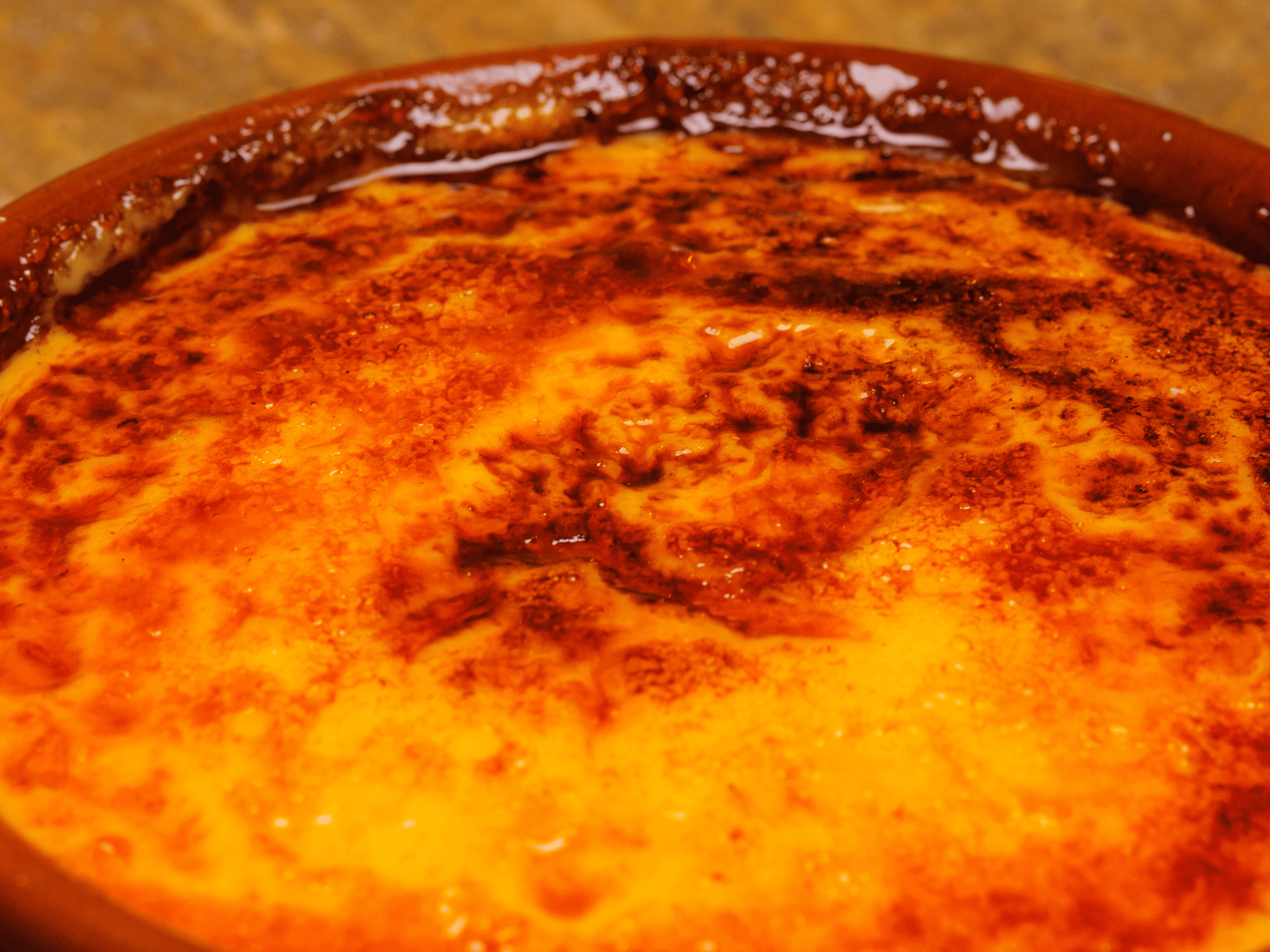 The well-known dessert: Crema Catalana.