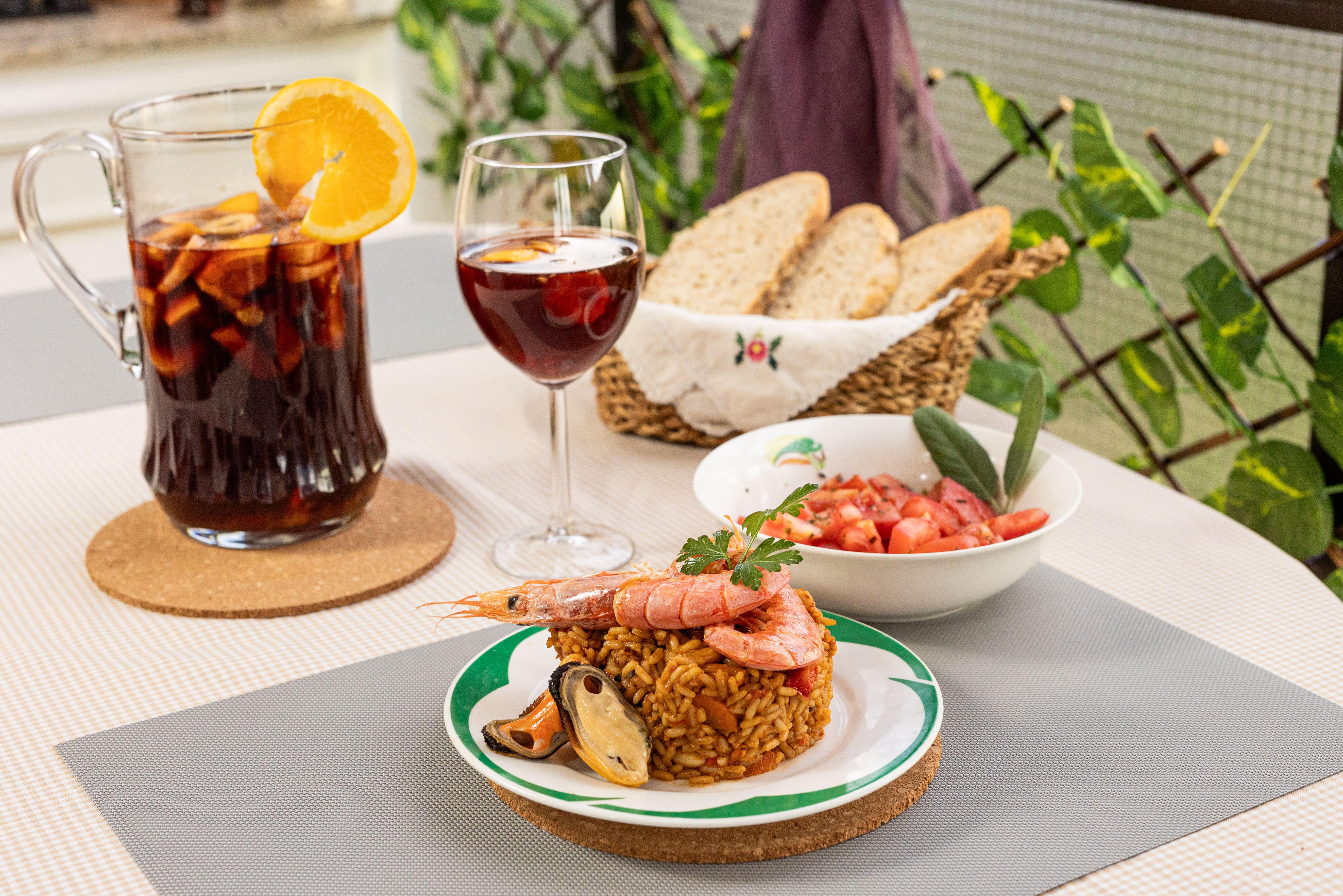 Paella with sea views
